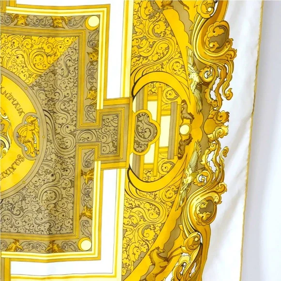 EUC$585 HERMES Gold SCARF - Picture 3 of 16